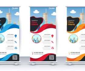 Real estate roll up banner vector