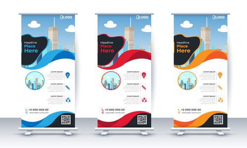 Real estate roll up banner vector
