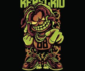 Rebel kid logo vector