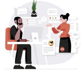 Recruitment cartoon illustration vector