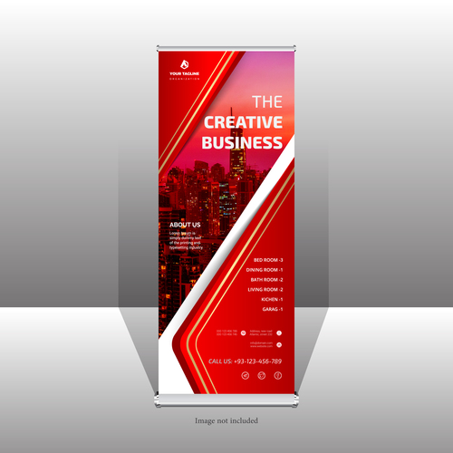 Red business banner vector