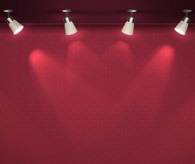Red wall spotlight effect background vector