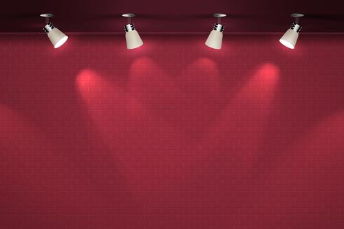 Red wall spotlight effect background vector