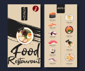 Restaurant sushi menu vector