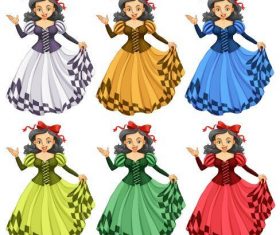 Retro cartoon girl character vector