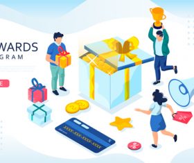 Rewards program Illustration isometric vector