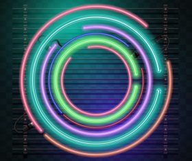 Ring different colors neon backgrounds vector