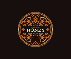Round Honey vector label