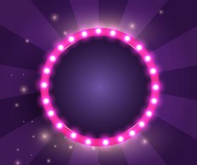 Round pink neon backgrounds vector