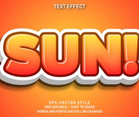 SUN editable font ffecte text vector