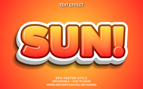 SUN editable font ffecte text vector