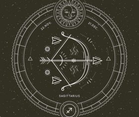 Sagittarius symbol and emblem illustration vector