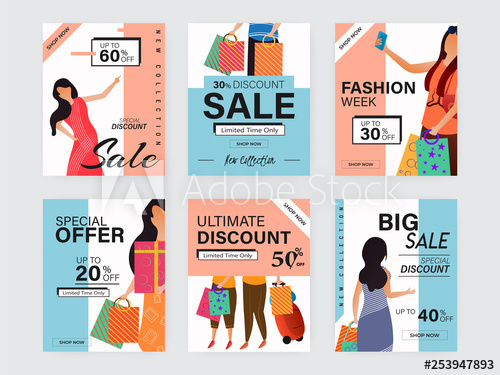 Sale template vector