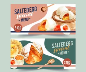 Salted Egg food watercolor vector illustration