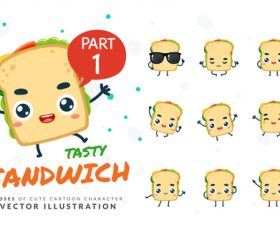 Sandwich cartoon character vector