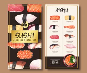 Sashimi sushi menu vector