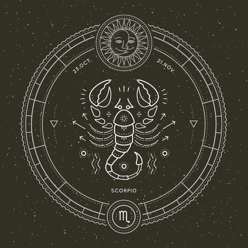 Scorpio symbol and emblem illustration vector