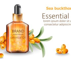 Sea buckthorn ingredient cosmetic ad vector