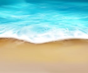Sea wave with foam splashing on beach vector illustration