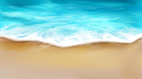 Sea wave with foam splashing on beach vector illustration