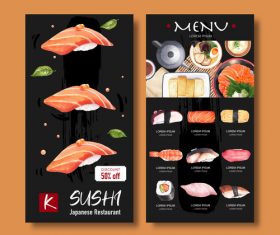 Seafood sushi vector