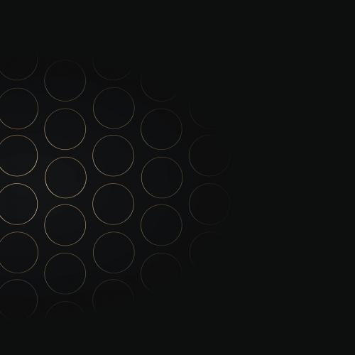 Seamless gold circle grid pattern on black background vector