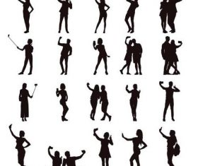 Selfie silhouette vector