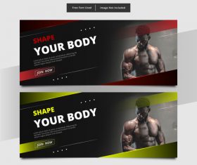 Shape your body banner vector