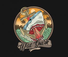 Shark cartoon vector