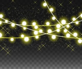 Shining lights on black background vector