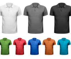 Short sleeve t-shirts different colors vector