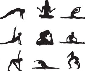 Silhouette yoga vector
