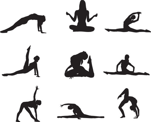 Silhouette yoga vector