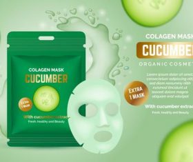 Skin care facial mask advertising vector