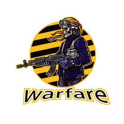 Skull mercenary soldier esport logo vector