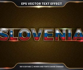 Slovenia country name editable font effect text vector