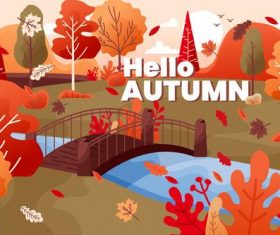 Small bridge background vector