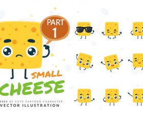 Small cheese cartoon character vector