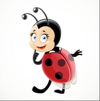 Smile ladybug vector