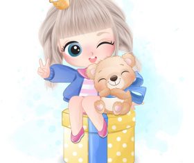 Smiling little girl vector