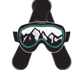 Snowboarding logo badge vector