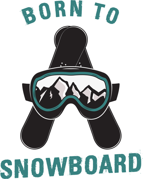 Snowboarding logo badge vector