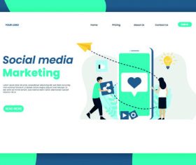 Social media marketing banners vector illustration