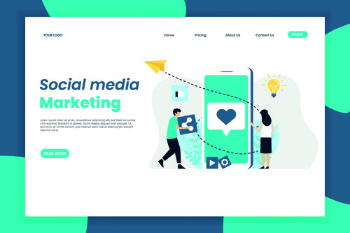 Social media marketing banners vector illustration
