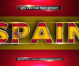 Spain country name editable font effect text vector