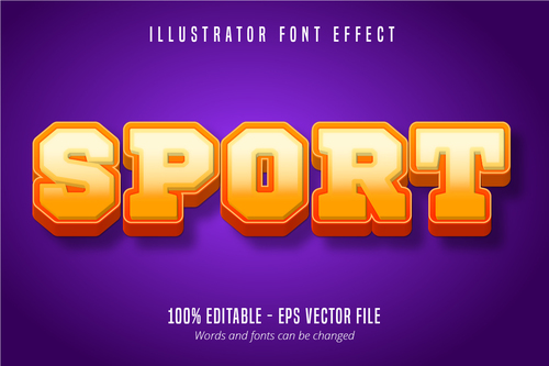 Sport text 3D editable vector