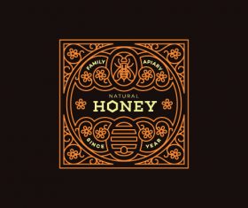 Square Honey vector label