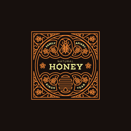 Square Honey vector label