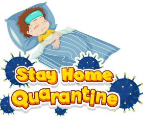 Stay home quarantine vector