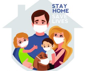 Stay home save lives vector